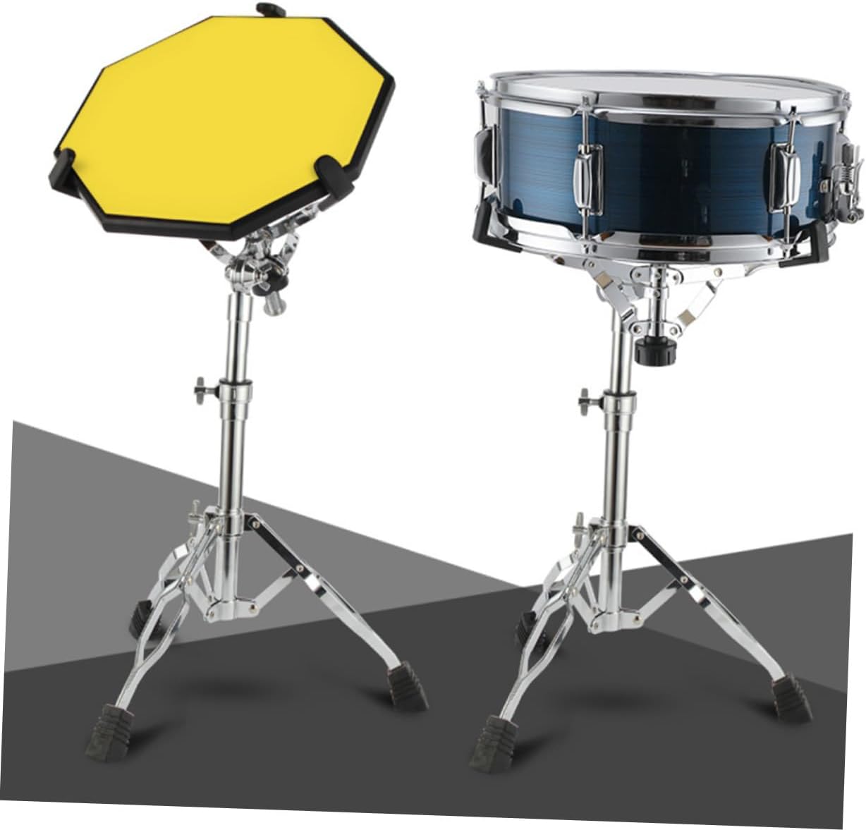 Adjustable Alloy Snare Drum Stand with Portable Practice Shelf Sturdy Drum Rack Holder