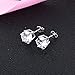 BG&WLing 925 Silver Post Cubic Zirconia Stud Earrings for Women Hypoallergenic Classic Solitaire CZ Crystal Earring Studs Fashion Jewelry(White)