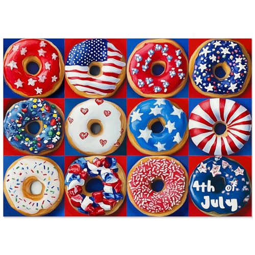 Patriotic Donuts 500 Piece Puzzles for Adults - American Flag Theme