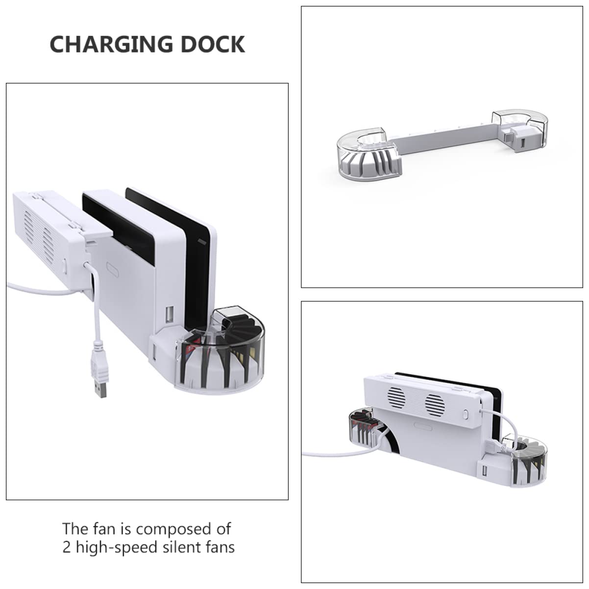 Hemobllo 1Set Base con Raffreddamento per Switch Oled Caricabatterie Controller per Schede Design Compatto e Funzionamento