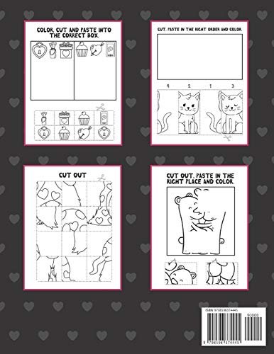 Valentine's Day Cut & Paste Workbook for Preschool: Scissor Skills Activity Book for Kids Ages 3-5