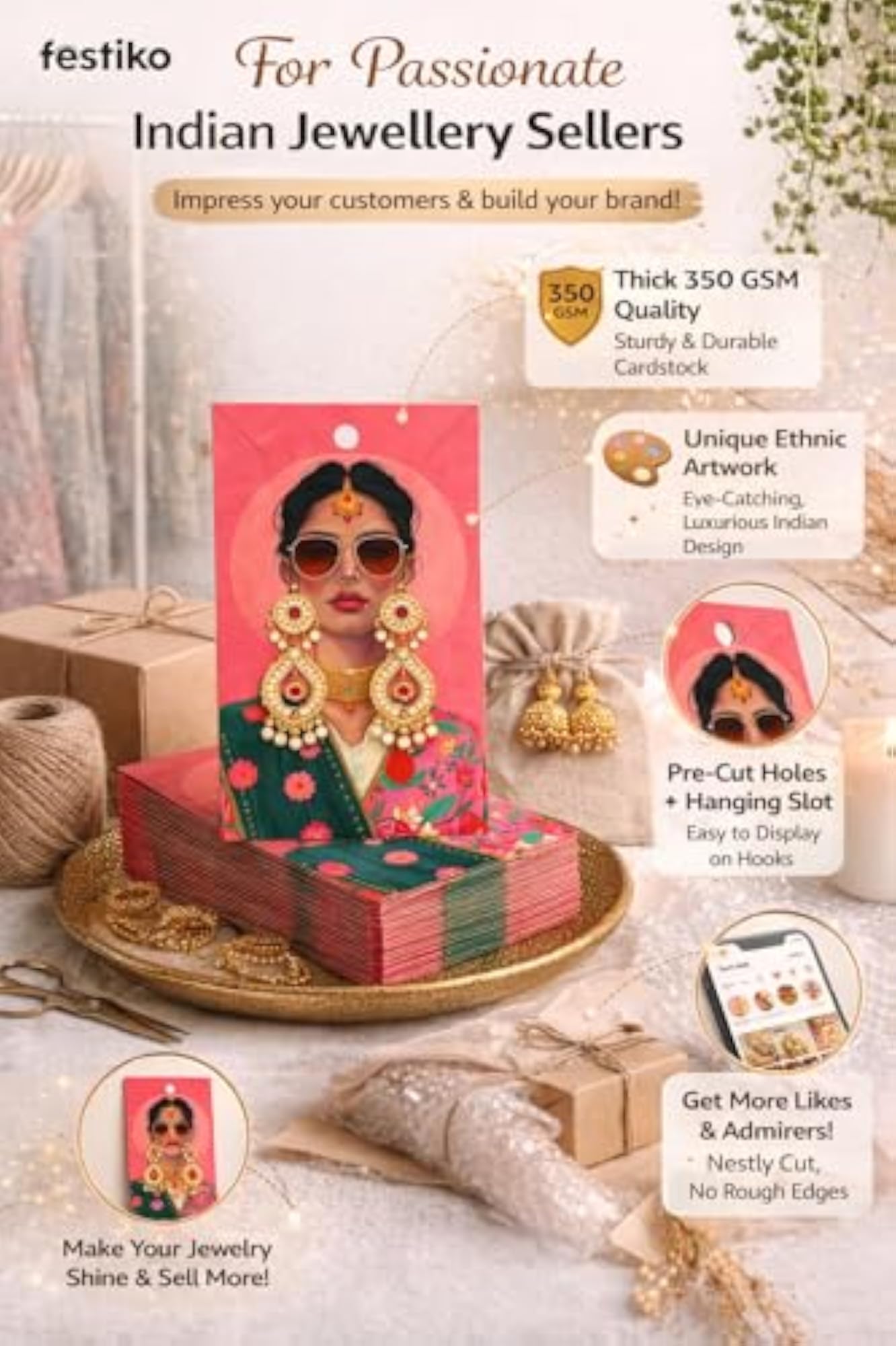 Necklace & Earring Display Cards, Designer Packaging