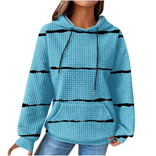 Hoodies for Women Cute Waffle Knit Hoodies Casual...