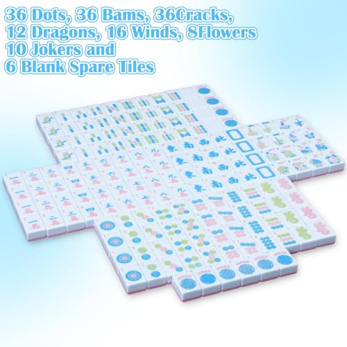 Set de Mahjong Americano con 166 fichas y accesorios miniatura 4
