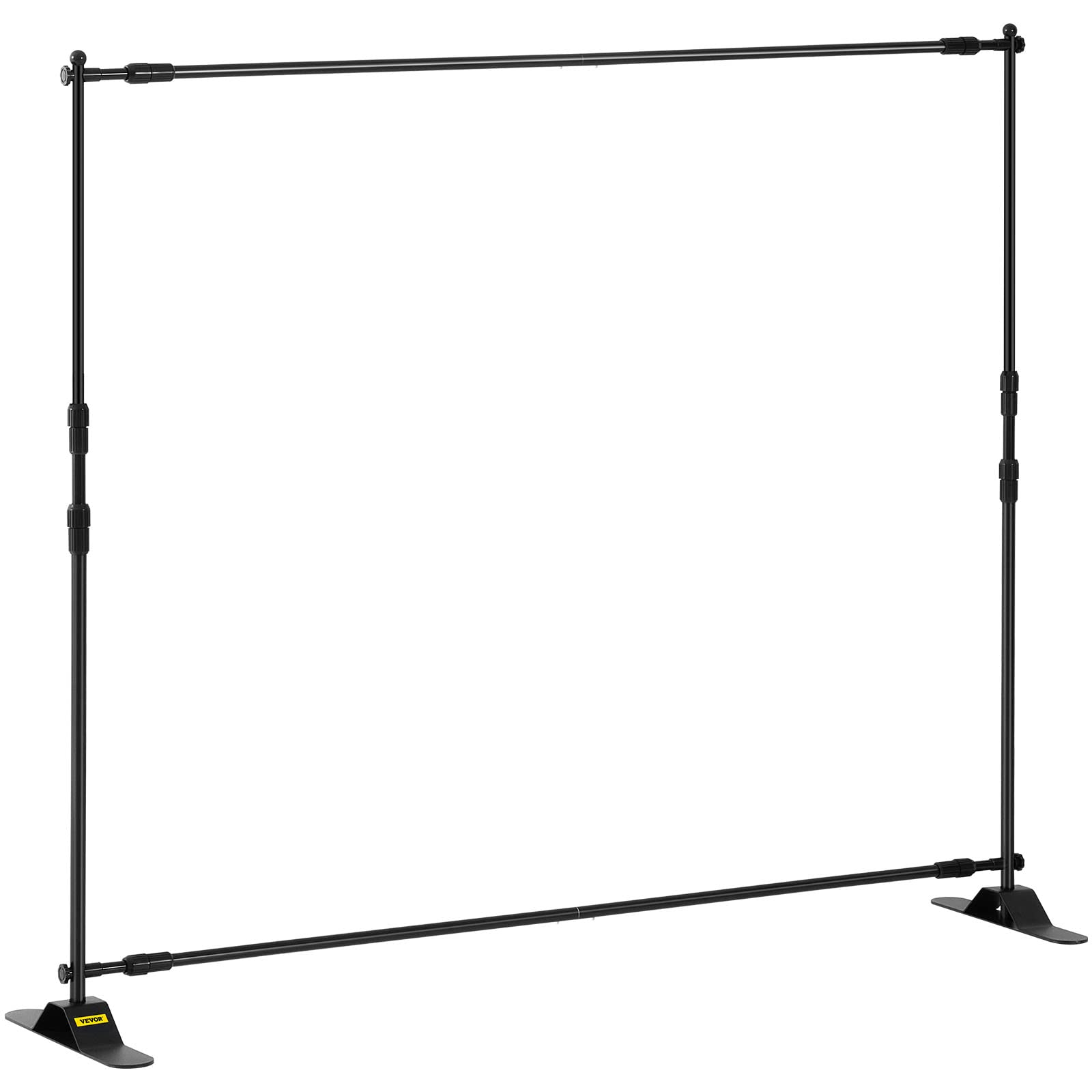 VEVOR Support de Papier Peint Photo 3 m x 2,4 m, Largeur réglable 66 "- 120" Support de bannière pour Toile de Fond Hauteur 37"- 96" Noir pour Salon Commercial télescopique présentoir