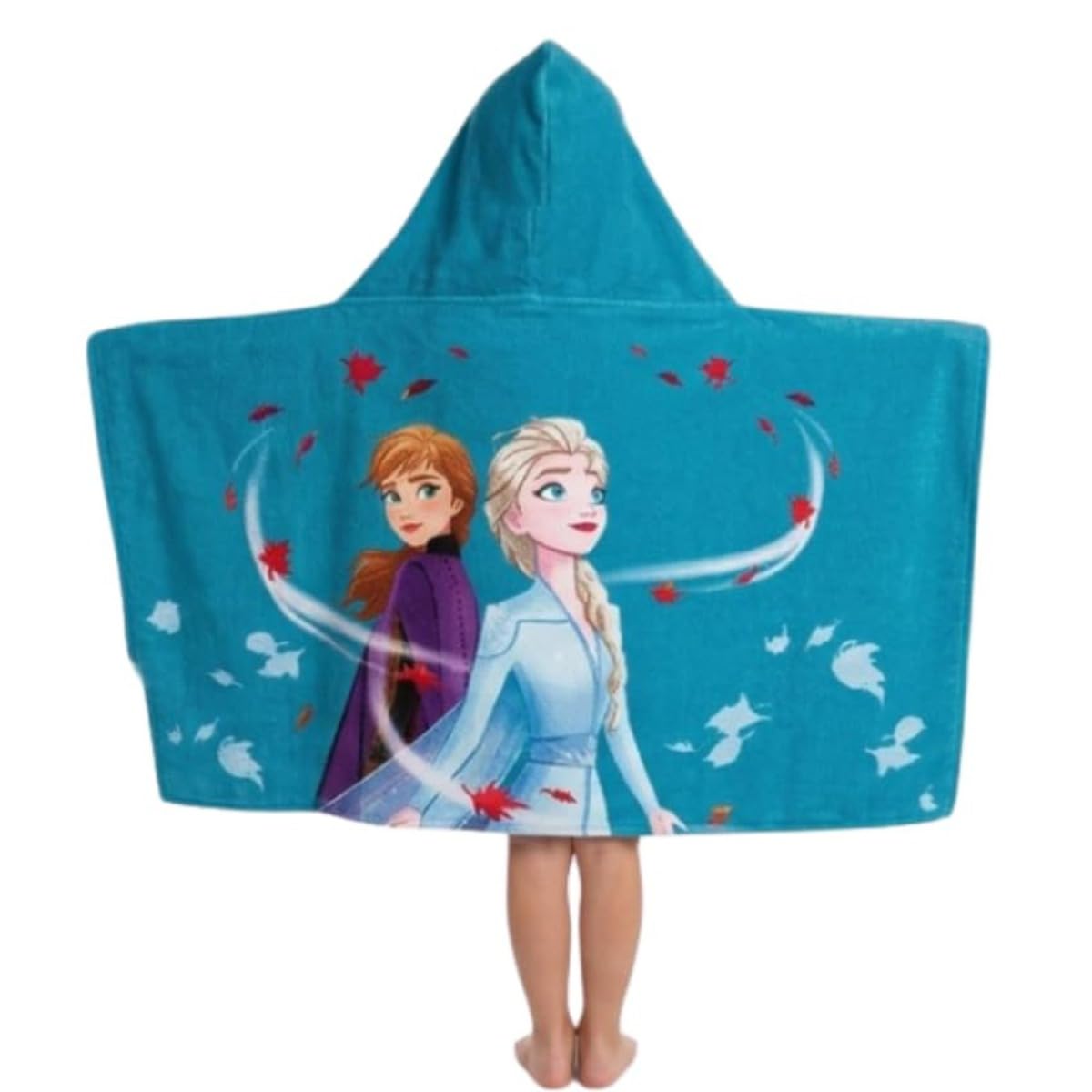 Disney Frozen Kapuzenhandtuch für Kinder – 100 % Baumwolle, weich und saugfähig, Strand-, Pool- oder Badewickel (58,4 x 129,5 cm)