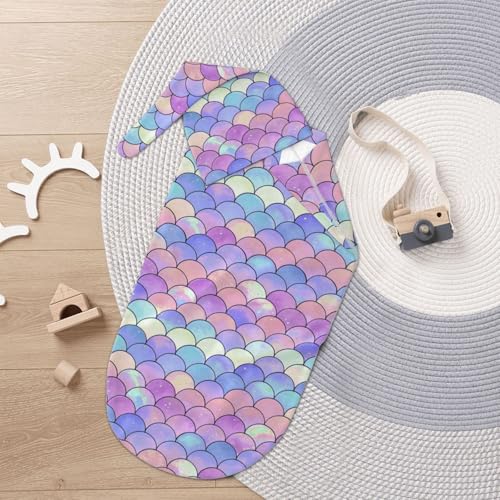 Image of Swaddle Blanket, Soft Swaddling Blanket Baby Clothes, Mermaid Theme Baby Stuff