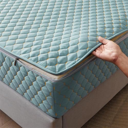 Funda con cremallera completa, transpirable, a prueba de polvo, lavable, tamaño personalizable, protector de colchón acolchado impermeable para camas individuales, dobles, king