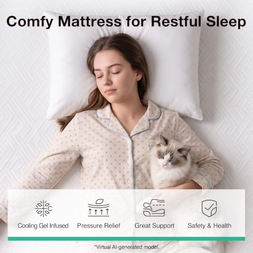 Image of Novilla Bliss Mattress Twin, 6-Inch Gel Twin Size Memory Foam Mattress