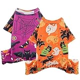 Halloween-Themed Dog Pajamas - Set of 2, Featuring a Boo-tiful Ghost Design, Ensuring Comfy and Spooky Styling for Your Furry Friend M