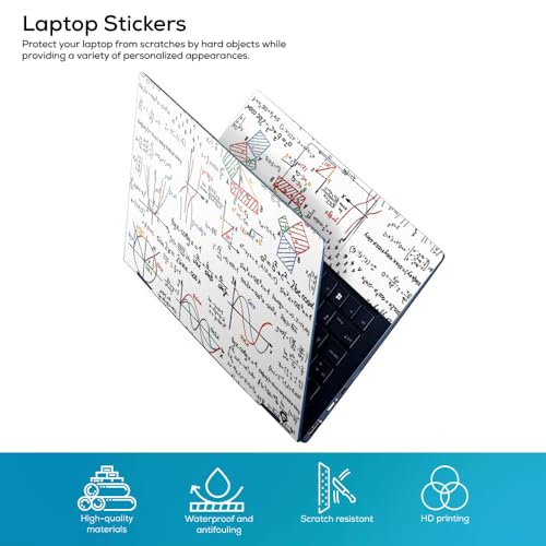 Image of Galaxsia Maths Love Top+Wrist Pad Vinyl Laptop Skin /Sticker /Cover Upto 15.6 Inches Laptops Laminated-Removable-HD Quality Compatible for Hp-Dell-Sony-Lenovo-Asus etc.(15x10 Inches)