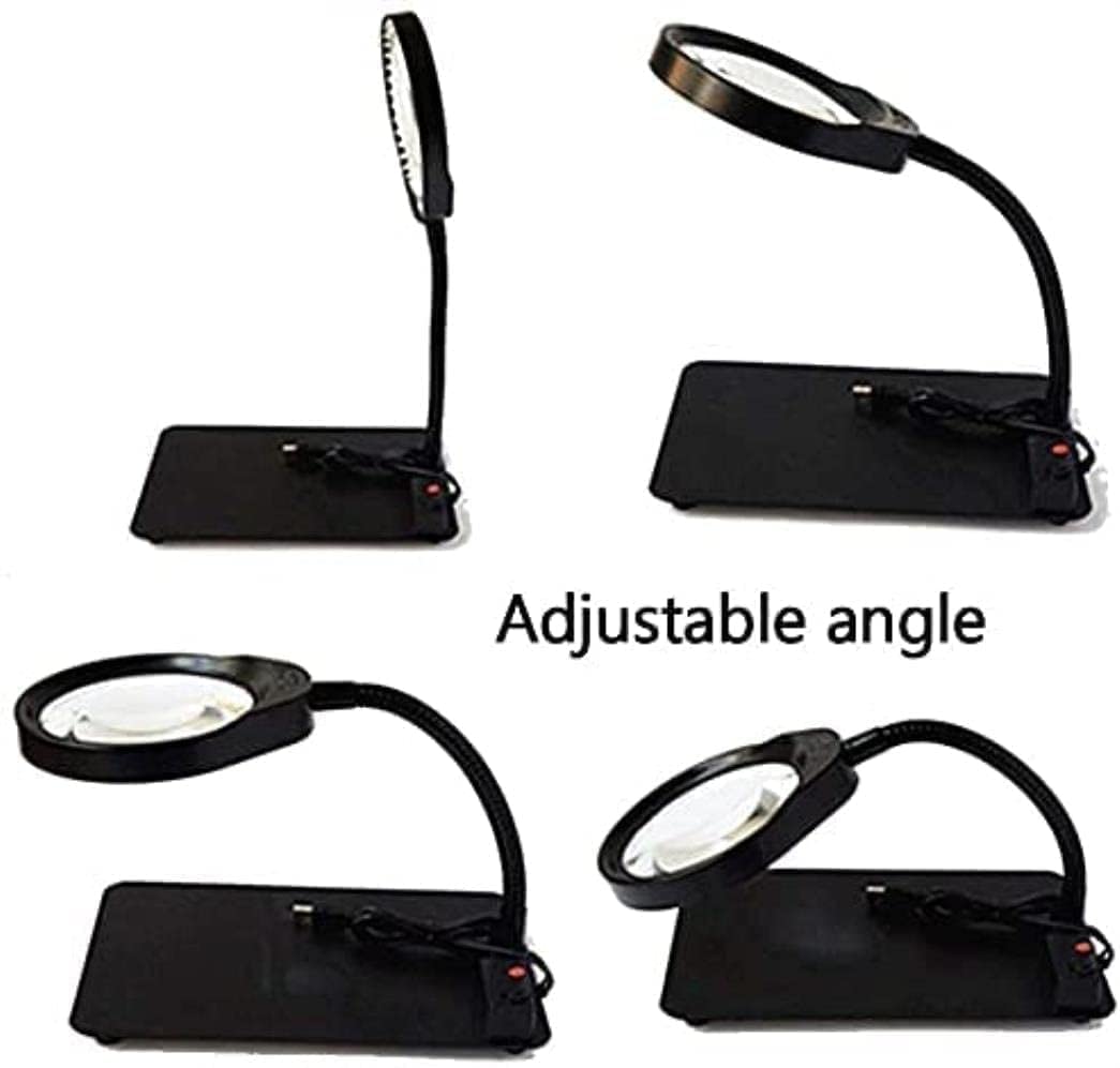 Lupa Escritorio LED Lámpara de Aumento Brillo Ajustable Manguera Flexible Mantenimiento Lectura Iluminación Lupa Matrimonio