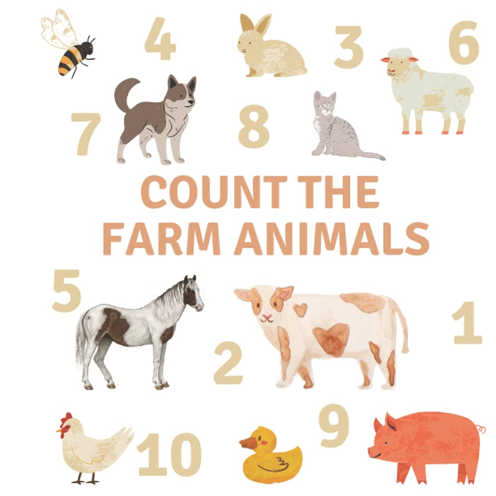 Count the Farm Animals! Picture Puzzle Book for 2-5 Year Olds!: Learn to count to 10