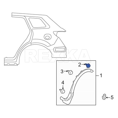 Miniatura 4 de Rexka 20 unids Rueda Apertura Moldeo Clip Rocker Molding Retener Clips Gris Nylon TD12-51-SJ3A para Mazda 6 CX-3 CX-9 TD1251SJ3A