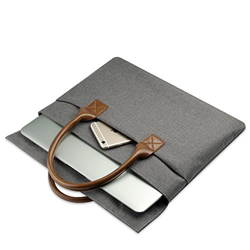 Funda Macbook portatiles 15.6 Pulgadas maletin hombres de mano a portatiles MacBook Pro o macbook Air de 15.6 pulgadas negocios y casual ir a trabajo negocios entrevista vida diario (Oscuro Gris)