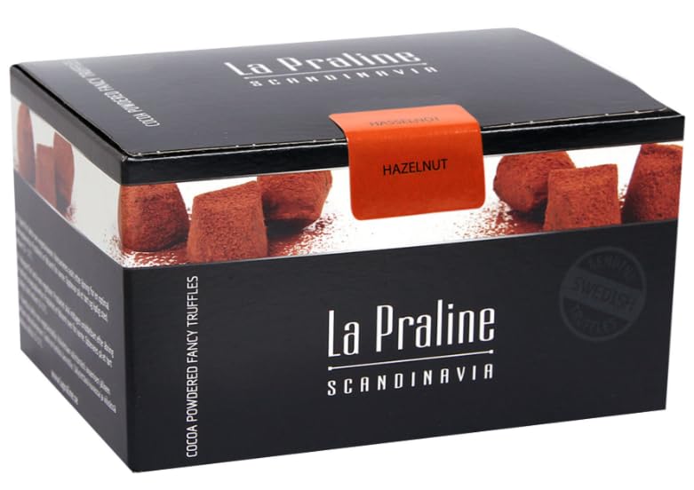 La Praline Schokotrüffel Haselnuss 200g – Handgemachte Pralinen aus Schweden, Premium Schokolade