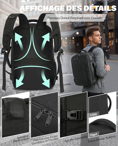 Bagage à main 20L avec compartiment ordinateur 14 pouces étanche - 5