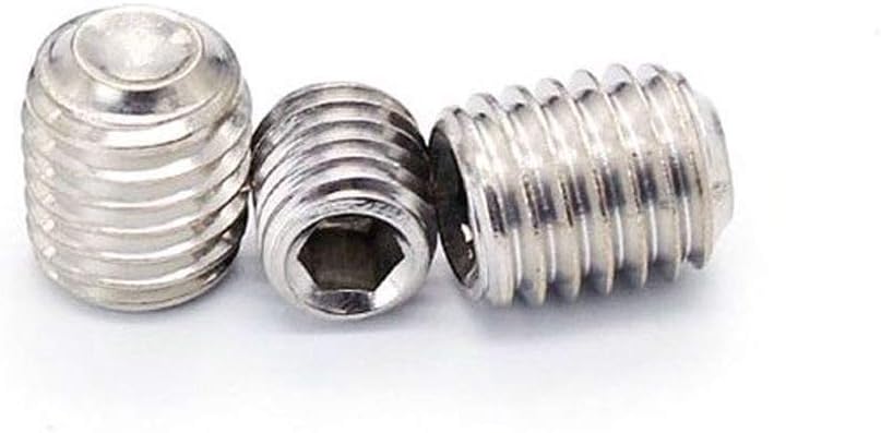 M2.5 * 6mm Hex Socket Head Cup Point Screw Set Grub Screw 304 Stainless Steel Silver Tone (Pack of 50)