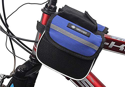Bike Bag For Top Tube Cycling Bicycle Handlebar Bag (Black And Blue) #TOP3