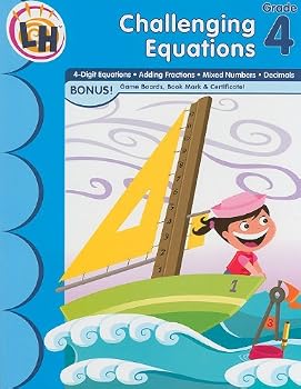 Paperback Skill Builder Math Gr 4 - Challenging Equations Book