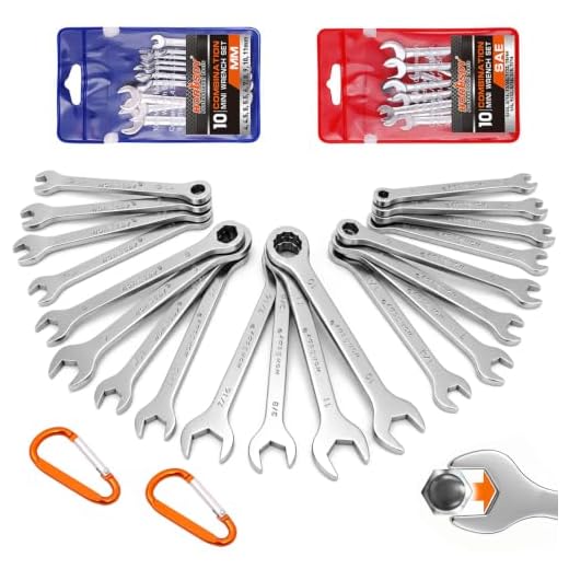 HORUSDY 20-Piece Mini Wrench Set, Small Wrench Set, Metric and SAE Mini Combination Wrench Set