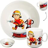 sorau carstens porzellan sammeltassen 2 tlg. Set _ schöner und sehr hochwertiger Tasse mit Henkel + hoher Teller / Suppenteller / große Müslischale - für Kinder ___ Motiv: 