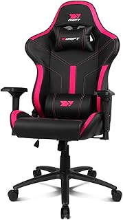 DRIFT GAMING DR350 – Professional Ergonomic Gaming Chair with 4D Armrests, Lumbar and Cervical Cushions, 135° Tilting, Sil…