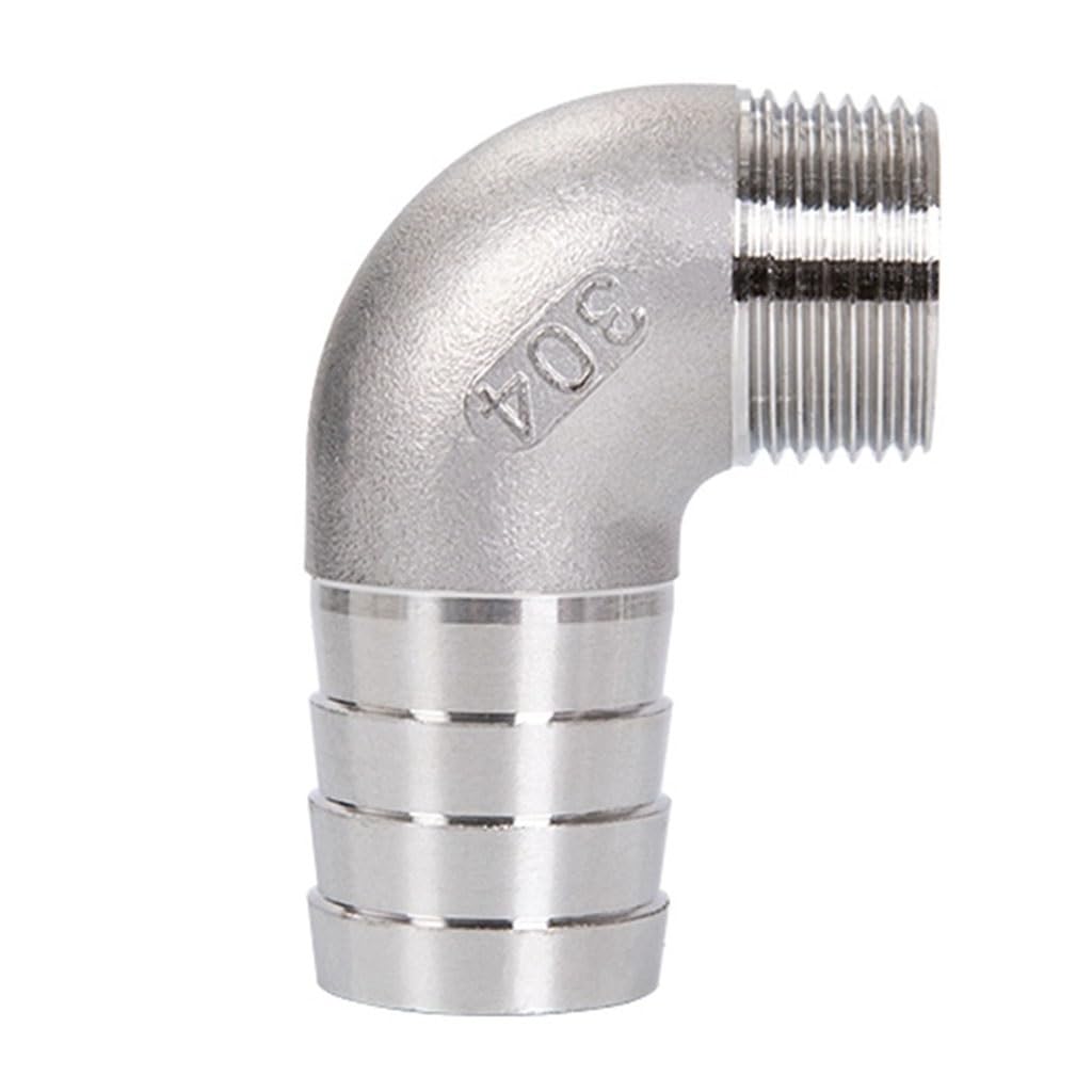 Raccordi per Tubi in Acciaio Inox, 1/8" 1/4" 3/8" 1/2" 3/4" 1" 2" Maschio X 6Mm 8 10 12 14 15-500Mm Portagomma 304 Gomito, Raccordo per Tubo a Gomito a 90 Gradi, 1 Pz/Elbow Male/1 1L2 Bspt To