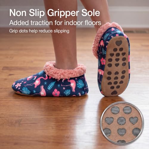 Image of The Metluks Womens Slippers Indoor Soft Sole Slipper Socks | Fuzzy sherpa lining, warm winter comfort, non slip grippers, flexible feel, washable, cozy home wear