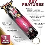 OVLUX Hair Trimmer - Professional Outliner Trimmer, 4 Guide Combs- Rechargeable Cordless Hair Trimmer for Men with LED…