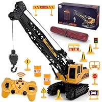 PIIMNT Kran Spielzeug,Spielzeug Kran mit Lichtern und Geräuschen,2.4G Ferngesteuerter Crane,Kinder Ferngesteuertes Auto ab 3 4 5 6jahre für Jungen