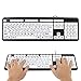 Large Print Computer Keyboard, 104 Keys USB Wired Computer Keyboard Visually Impaired Individuals Wired Keyboard for Senior Citizens in Low and Dim Lighted Areas(Black)