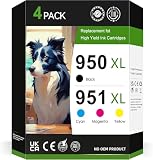950XL 951XL Ink Cartridges Combo Pack Compatible for HP 950 951 Ink Cartridges Combo Pack with OfficeJet Pro 8600 8610 8620 8100 8630 8660 8640 8615 276DW 251DW (Black Cyan Magenta Yellow, 4 Pack)