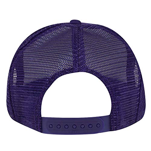 Otto Cap Youth 5 Panel High Crown Mesh Back Trucker Hat Polyester Foam Front Purple3