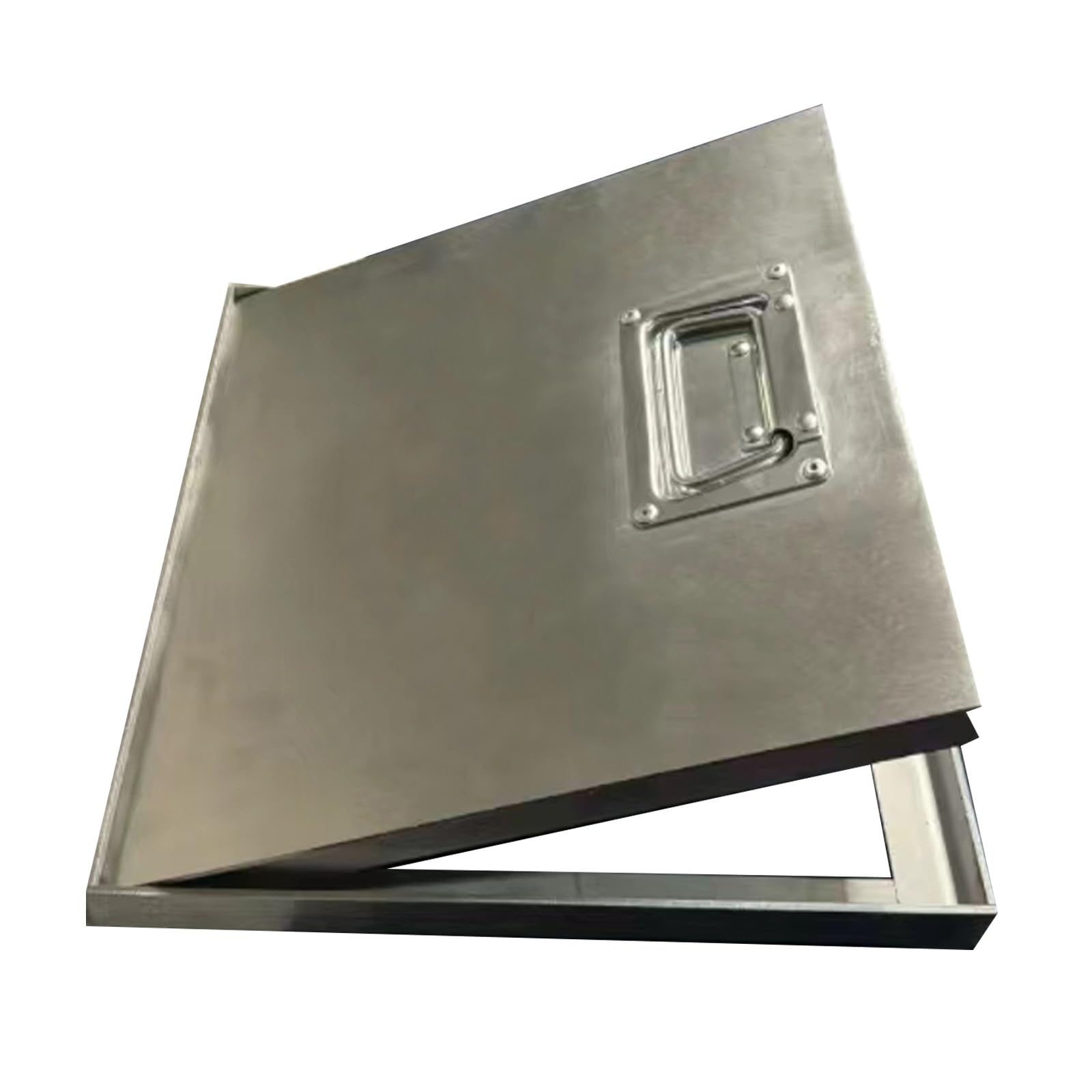 Arqueta Riego y Marco para Tanque Séptico, Tapa para Alcantarilla con Marco de Registro Empotrada Cuadrada, Material de Acero Inoxidable 304, para Entrada de Vehículos, Concreto, Patio(30x30cm/12x12in