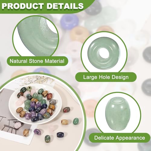 Perles à grand trou 5mm de aventurine verte pour fabrication bijoux colliers bracelets - 5