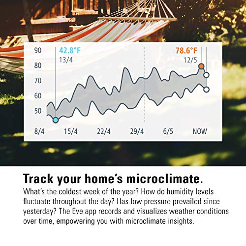 Eve 10028000 Weather - Apple Homekit Smart Home, Connected Outdoor Weather Station For Tracking Temperature, Humidity & Barometric Pressure, Precision Sensors thumb #3