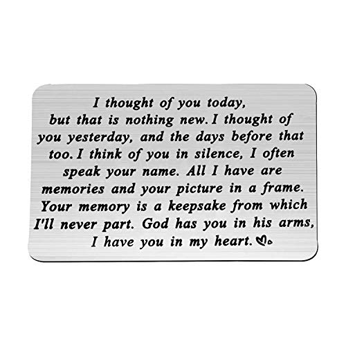 PLITI Sympathy Gift I Thought of You Today But That is Nothing New Sympathy Keychain God Has You in His Arms I Have You in My Heart Memorial Gifts for Loss of Loved One (i thought of you card)