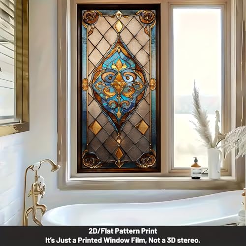 Vinilo decorativo estilo vidrio vitral de 17.5x39.4 pulgadas miniatura 6
