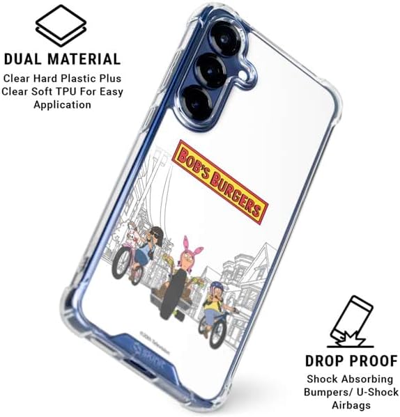 Skinit Clear Phone Case Compatible with Galaxy S25 - Officially Licensed Bobs Burgers Bike Squad Design