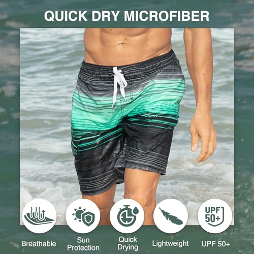 Image of Kanu Surf Men's Big Viper Extended Size Stripe Swim Trunk