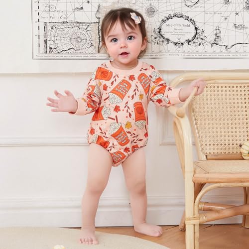 Halloween Newborn Baby Girl Outfit Pumpkin Sweatshirt Romper Long Sleeve Onesie Jumpsuit Infant Fall Winter Clothes2