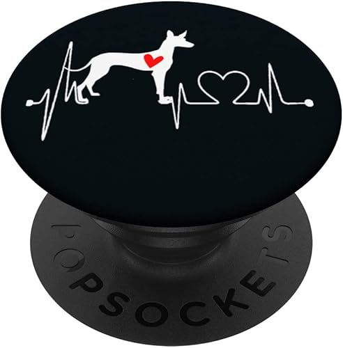 Podenco Canario Dog Heartbeat EKG My Dogs Are My Cardio PopSockets Swappable PopGrip