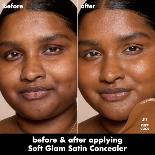 Image of e.l.f. Soft Glam Satin Concealer, Medium Coverage For Blemishes & Under-Eye, Crease-Resistant, Long Lasting, Vegan & Cruelty-Free, 51 Deep Cool