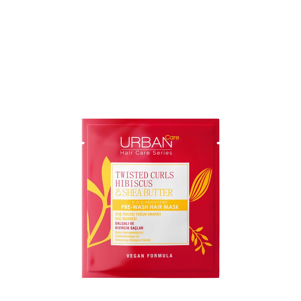 URBAN Care Twisted Curls Hibiscus & Shea Butter Kıvırcık ve Dalgalı Saçlara Özel Duş Öncesi Saç Bakım Maskesi 50 ml- Vegan