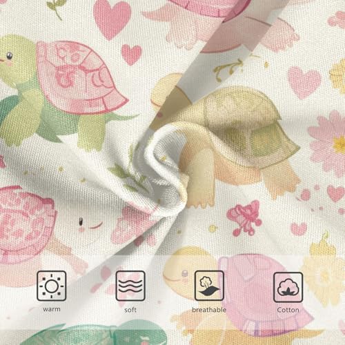 Wusikd Turtles Girls' Underwear Cotton Flowers Hearts Girls Briefs Soft Toddler Underwear 2T3