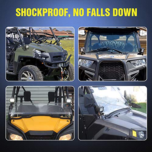 Image of Nilight 2PCS Side Pillar Mounting Brackets LED Metal Mounting Brackets for UTV Off Road 2014-2018 Polaris RZR XP 1000 RZR 900, 2 Years Warranty (90045B) Black