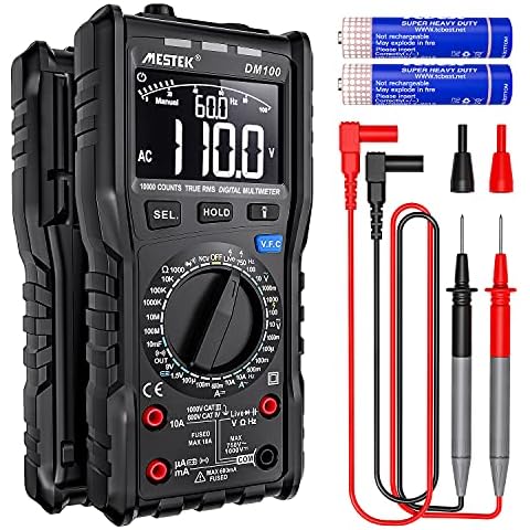 Digital Multimeter Voltage Tester AC DC Current TRMS Electric Meter MESTEK Amp Volt Ohm Hz Capacitance Frequency Diode Resistance Live NCV VFC Wrong Insert Alarm High Speed Anti-burn with Probes Cover
