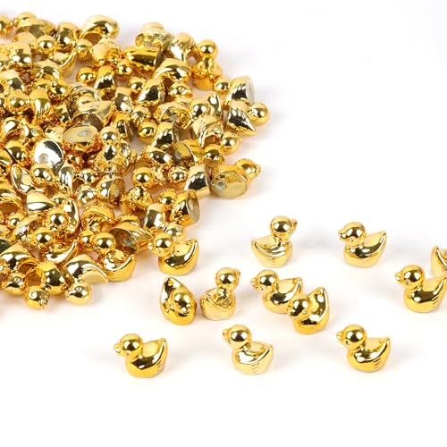 120 Figuras Mini Pato Dorado Brillante