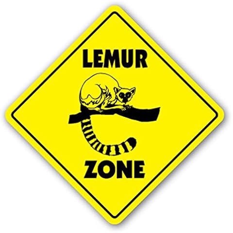 1080 Graphics Lemur Crossing Sign Xing Gift Novelty Monkey Africa Supplies Cage Sticker 8"x8" Cover